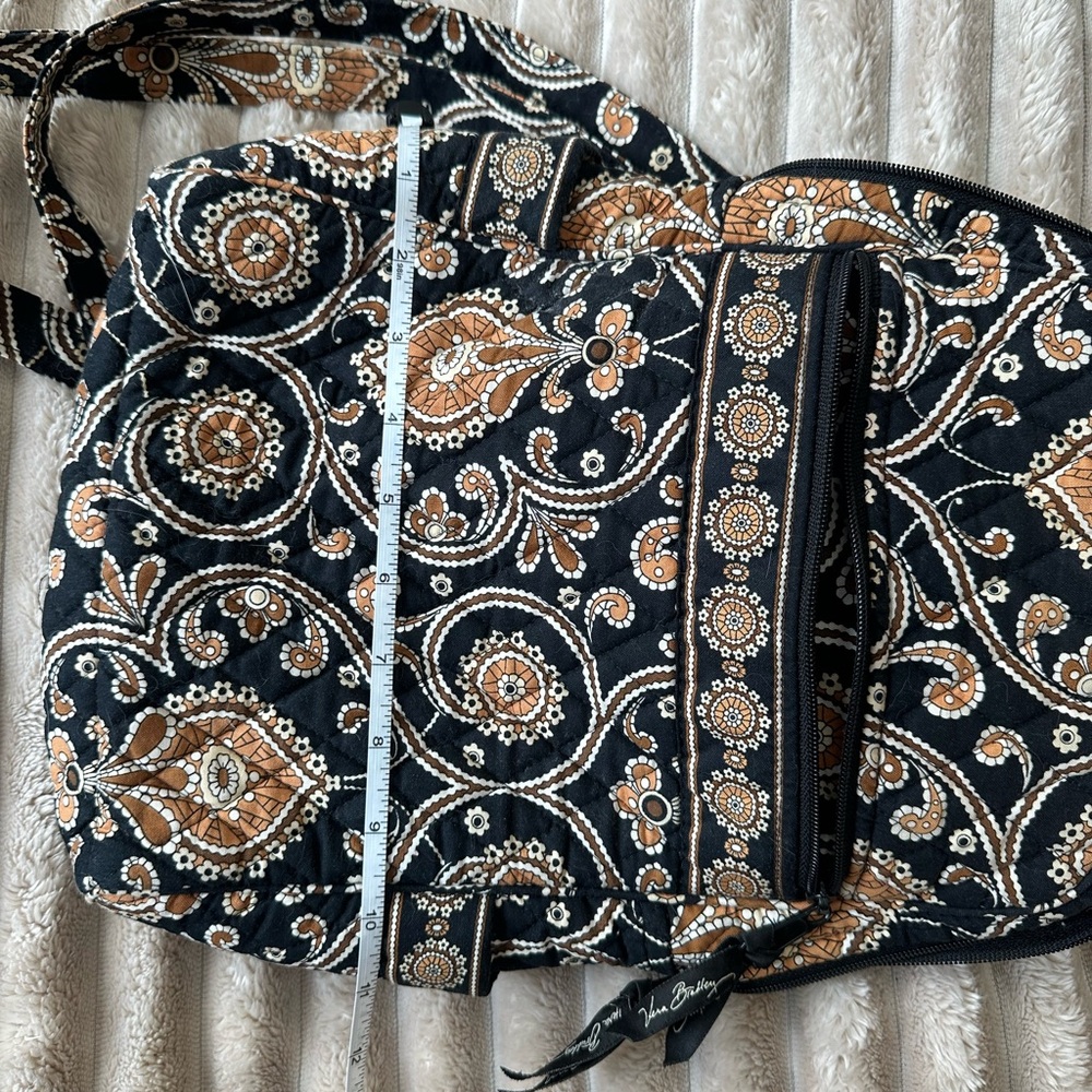 Vera Bradley cafe Latte Black and Gold Paisley Backpack - Picture 7 of 7